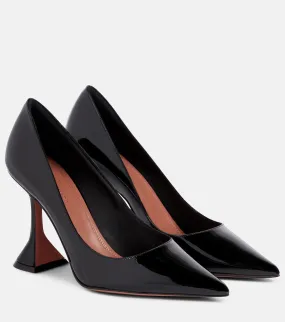 Amina Muaddi patent leather Ami pumps, black