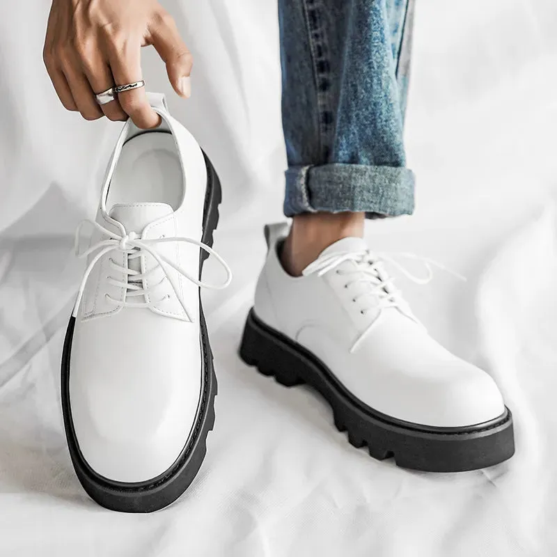 Amozae- Ilsan Contrast Sole White Derby Shoes