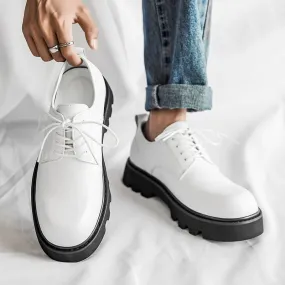 Amozae- Ilsan Contrast Sole White Derby Shoes