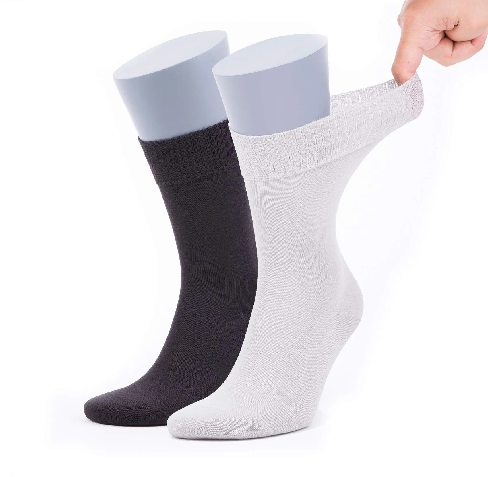 BAMBOOVEN Men’s Diabetic – Premium Rayon Made From Rayon made from Bamboo, Super Thin, Odor Free & Breathable, Calf Socks, Crew Socks (2 Pack)