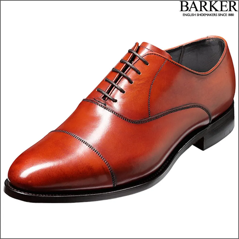 Barker Duxford Rosewood Calf Oxford Toe Cap--