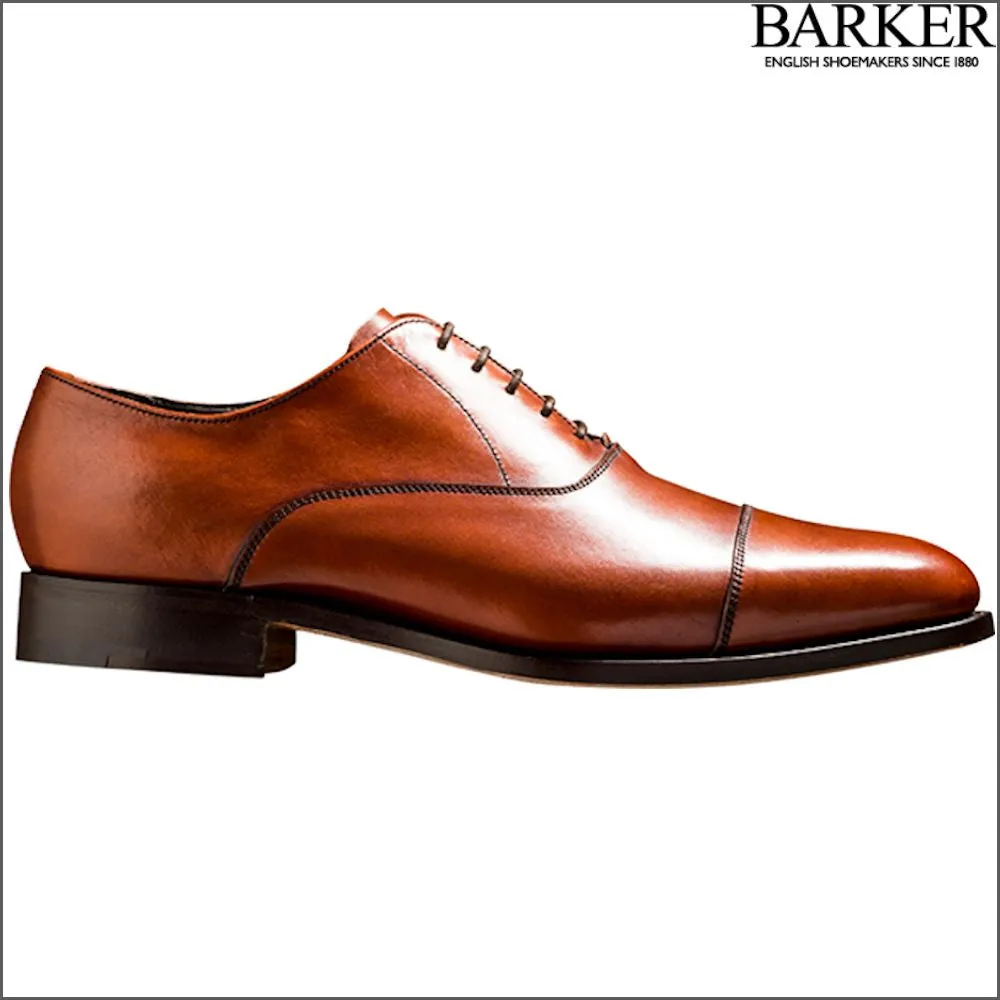 Barker Duxford Rosewood Calf Oxford Toe Cap--