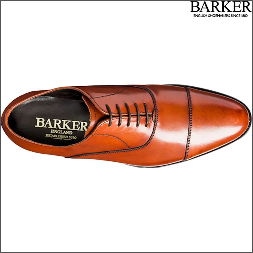 Barker Duxford Rosewood Calf Oxford Toe Cap--