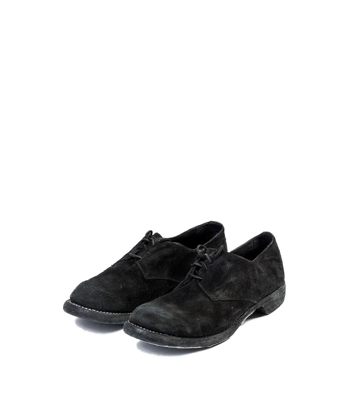 Black Reverse Calf Military Derby Shoes