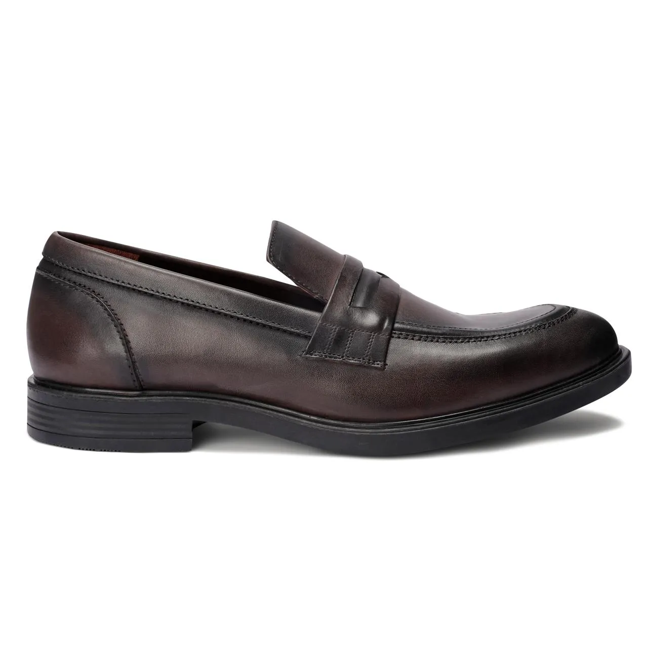 Brio Men's Penny Loafer Real Leather Shoes - Brown