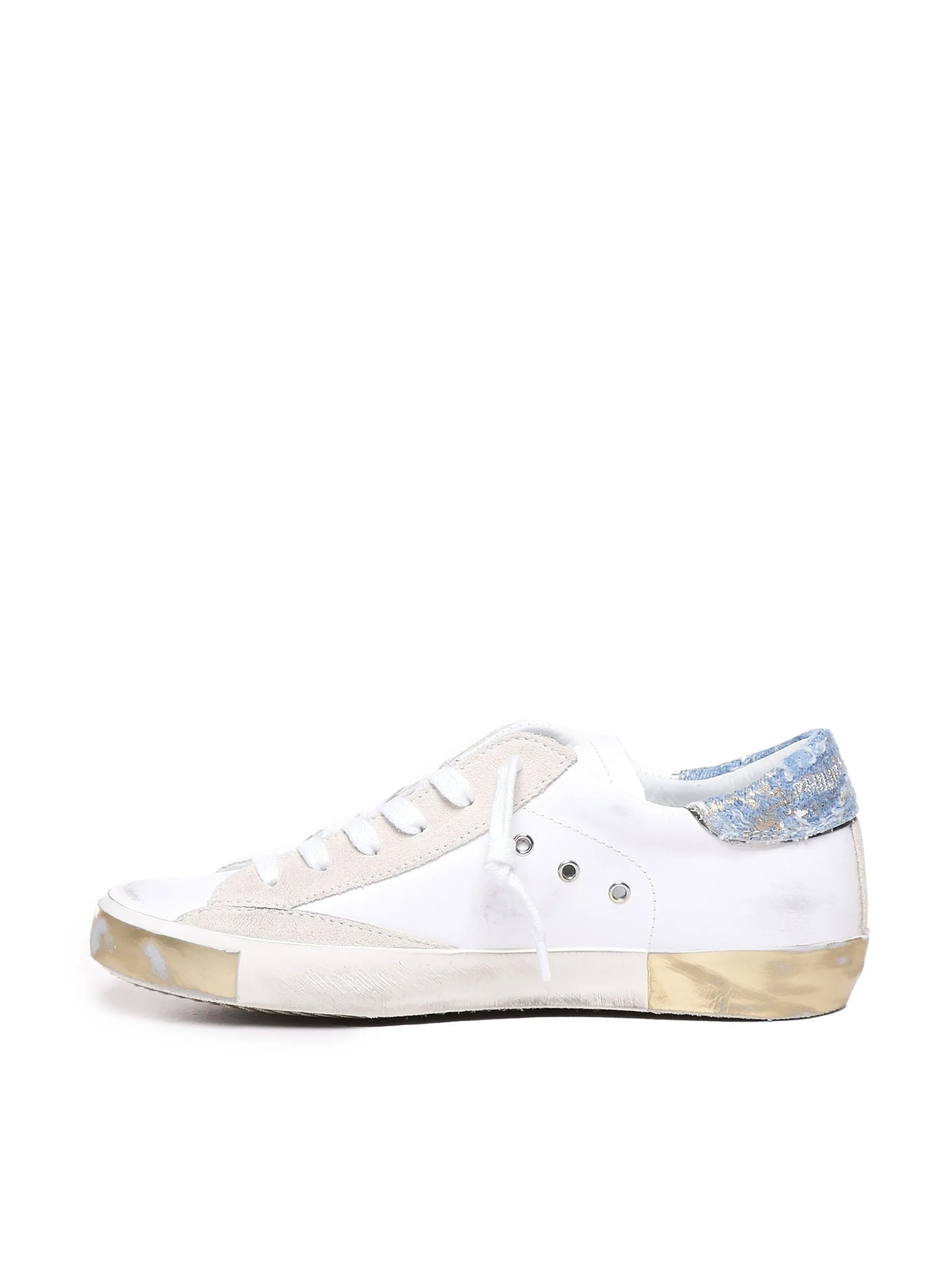 Calf Leather Denim Sneakers