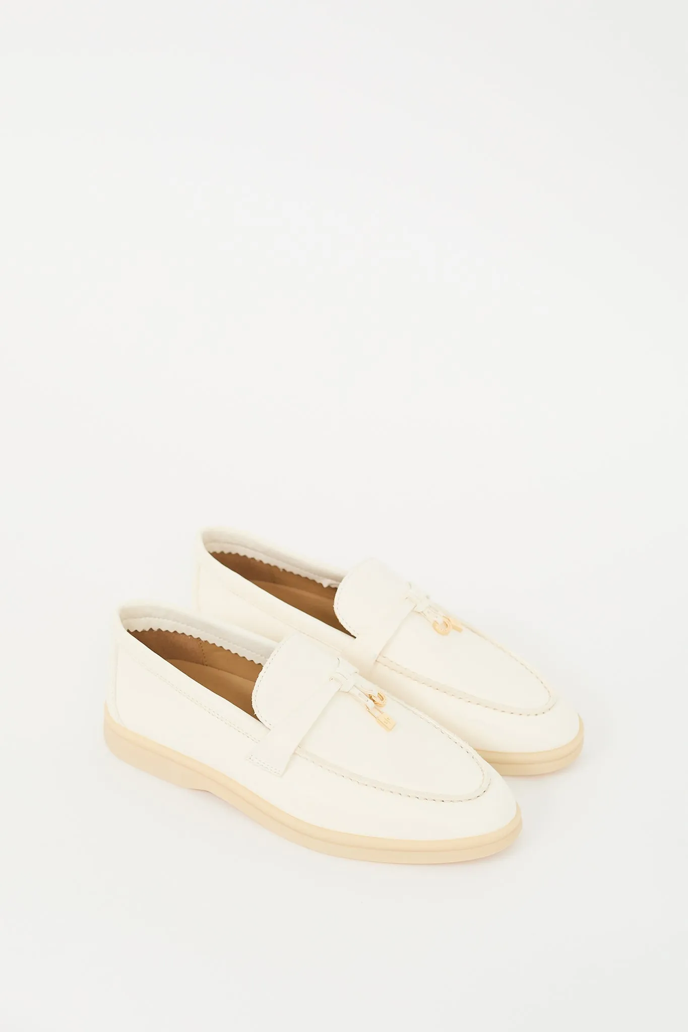 Cream Leather Summer Charms Walk Loafer