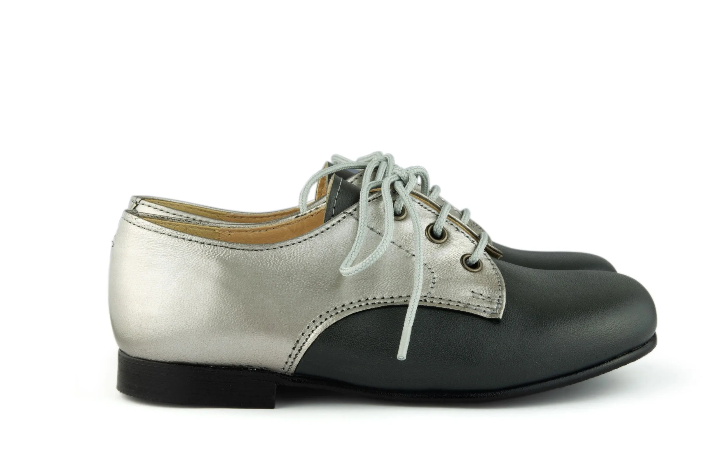 Eli1957 Girls Grey and Silver Blucher