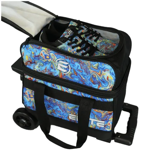 ELITE Basic Single Roller Blue Swirl Bowling Bag