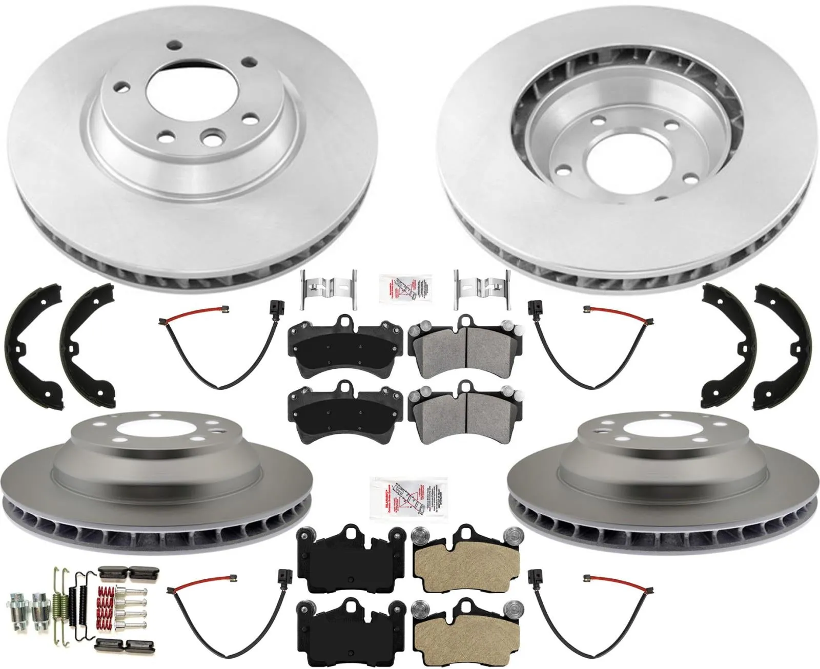 For 2007-2015 Audi Q7 Front & Rear Brake Rotors OE Semi Metallic Brake Disc Pads