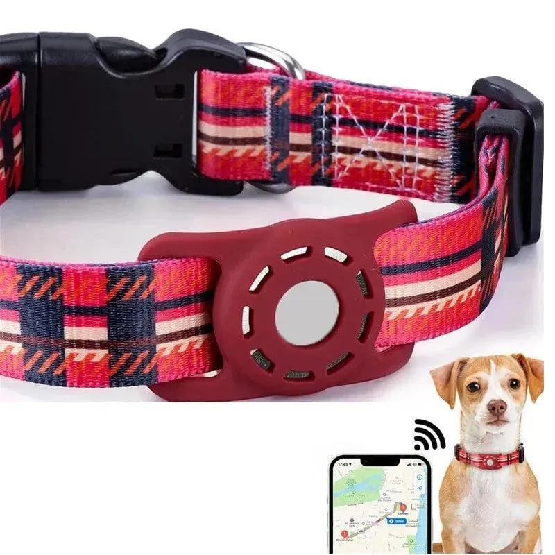 For Apple Air Tag Dog Collar Holder Print Protective Airtag Case for Pets Dog Cat Collar GPS Anti-lost Trackers Case Adjustable