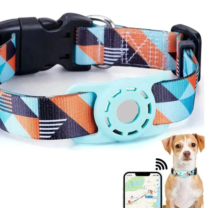 For Apple Air Tag Dog Collar Holder Print Protective Airtag Case for Pets Dog Cat Collar GPS Anti-lost Trackers Case Adjustable