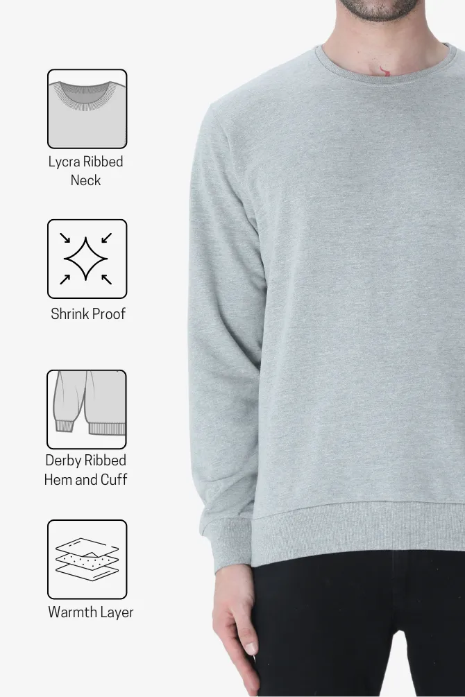 Grey Melange Sweatshirt for men