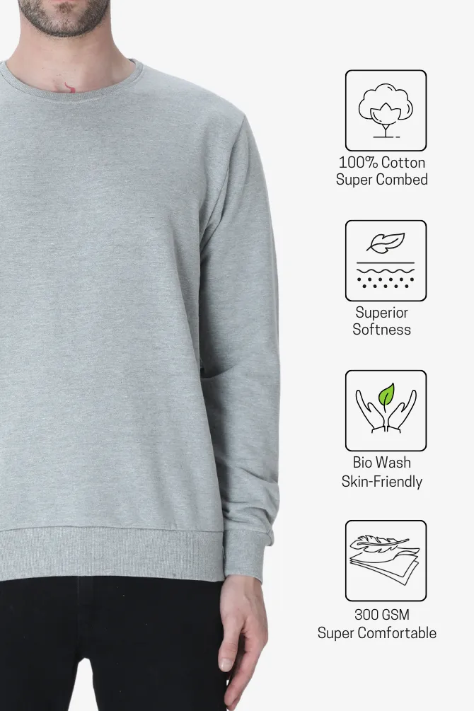 Grey Melange Sweatshirt for men