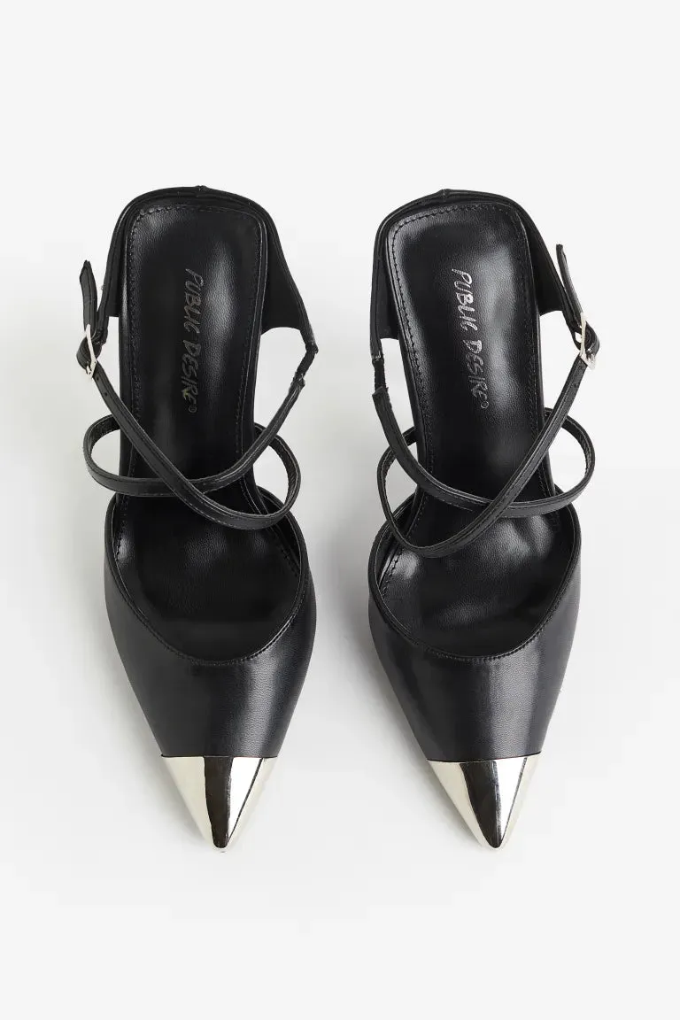 H&M chunky heeled pumps, black