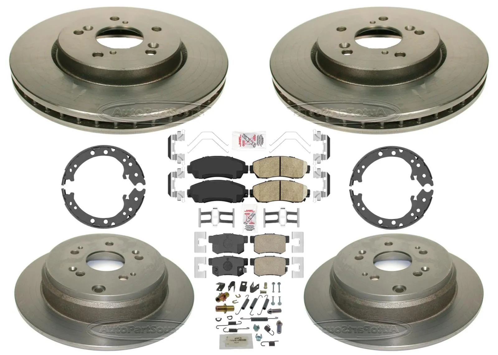 High Carbon Performance Brake Rotors Pads and Shoes For 07-12 Acura RDX AWD