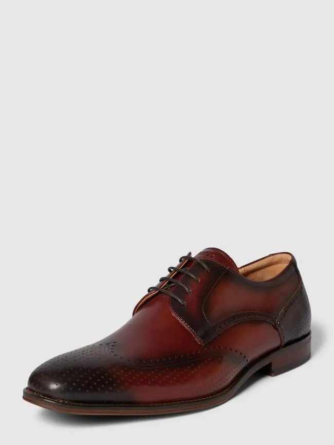 Leather derby shoes model "SELLING" DIGEL, cognac color