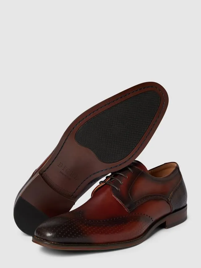 Leather derby shoes model "SELLING" DIGEL, cognac color