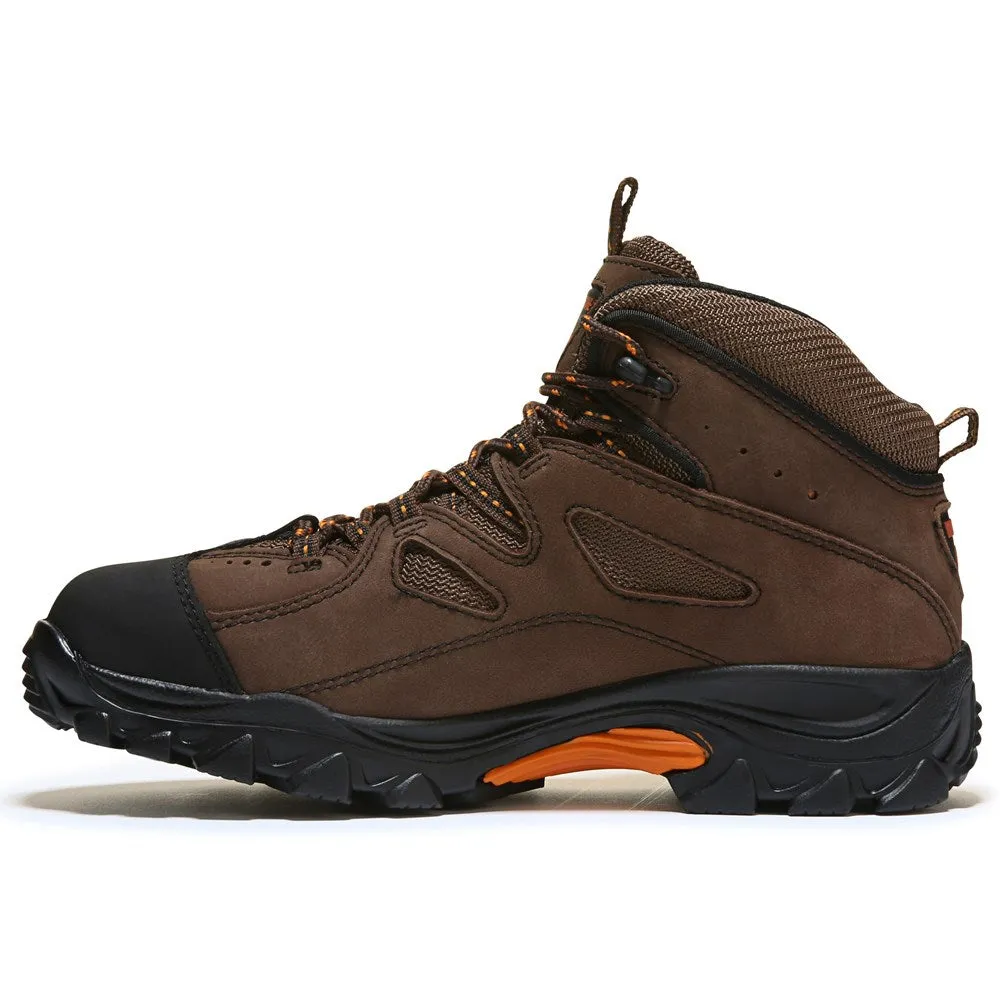 Men's Hudson Work Boots with Wolverine Anti-Slip Safety Toe brown