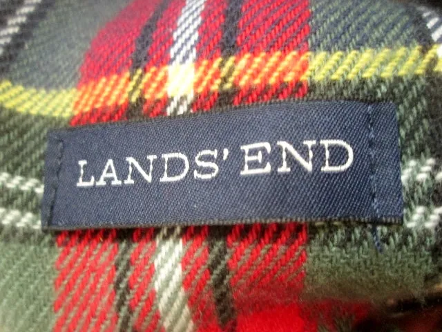 Mens Womens Ladies LAND'S END CASHTOUCH SCARF PLAID MACBETH TARTAN Blue