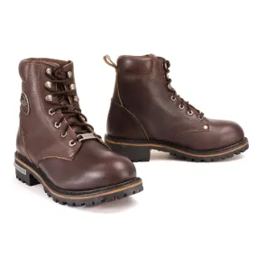 Milwaukee Leather Women's Dark Brown Leather Outdoors Lace-Up Boots