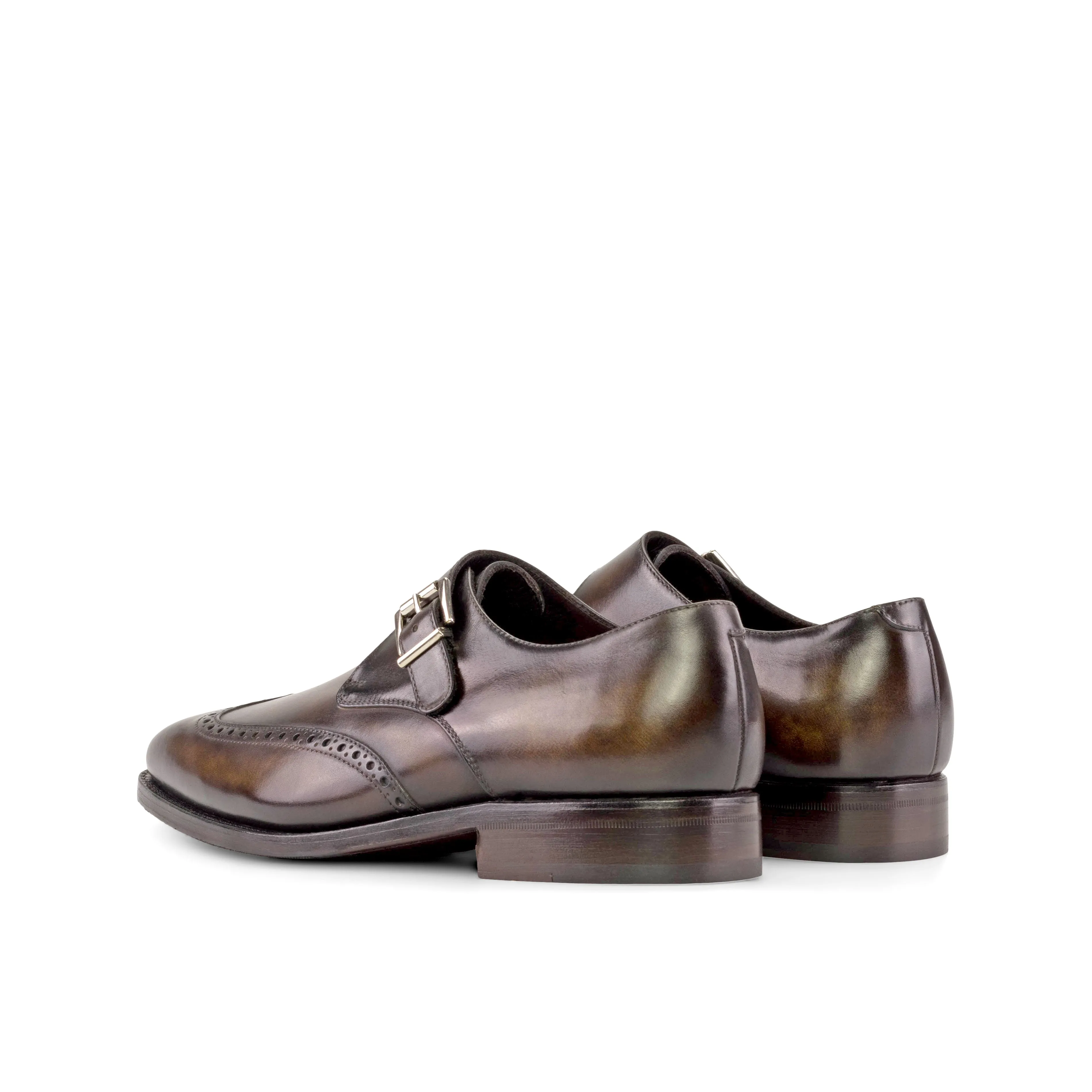 Museum Tobacco Patina Leather Single Monk Strap