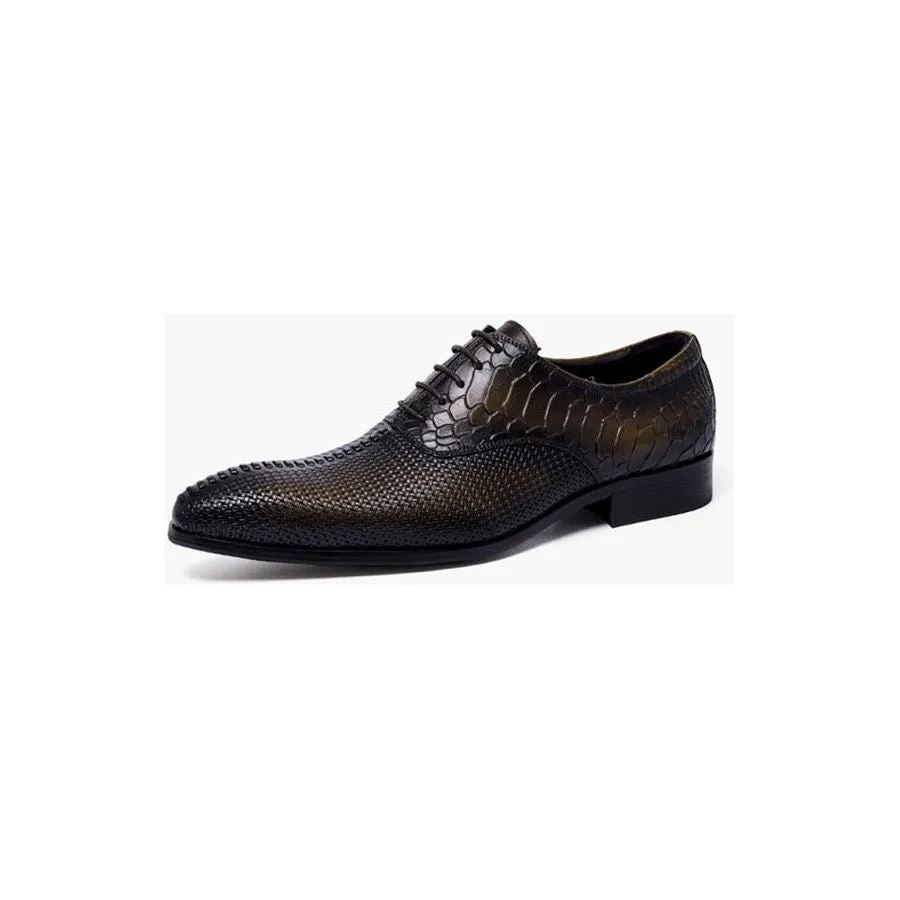 Opulent CrocLuxe Pointed Toe Dress Shoes