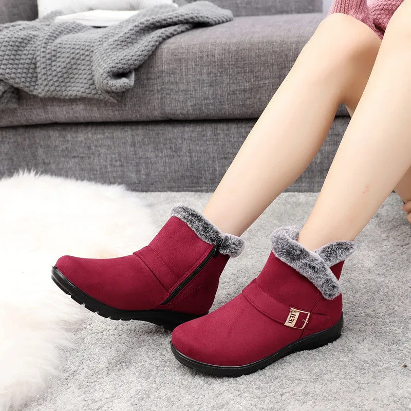 Owlkay Winter Fleece-Lined High-Top Anti-slip Cotton Shoes