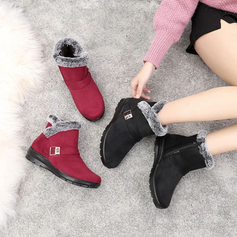 Owlkay Winter Fleece-Lined High-Top Anti-slip Cotton Shoes