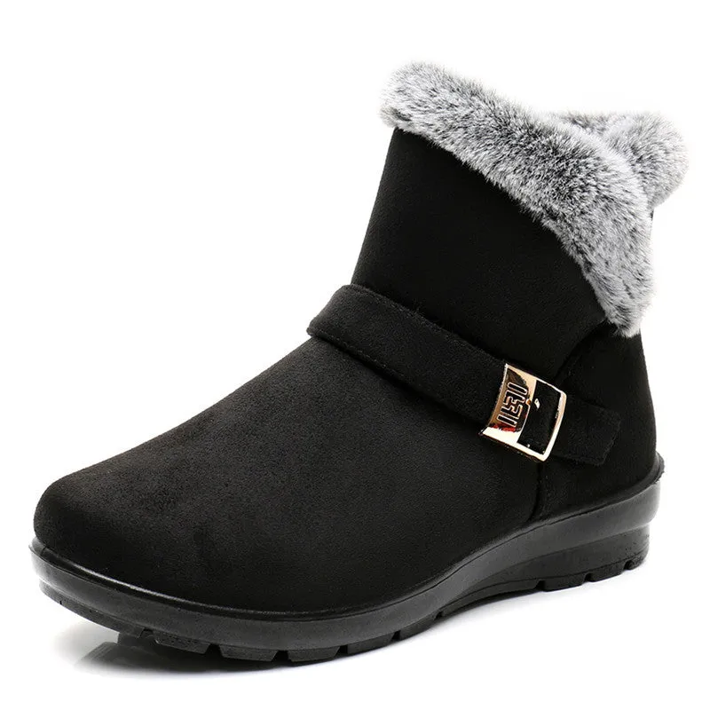 Owlkay Winter Fleece-Lined High-Top Anti-slip Cotton Shoes