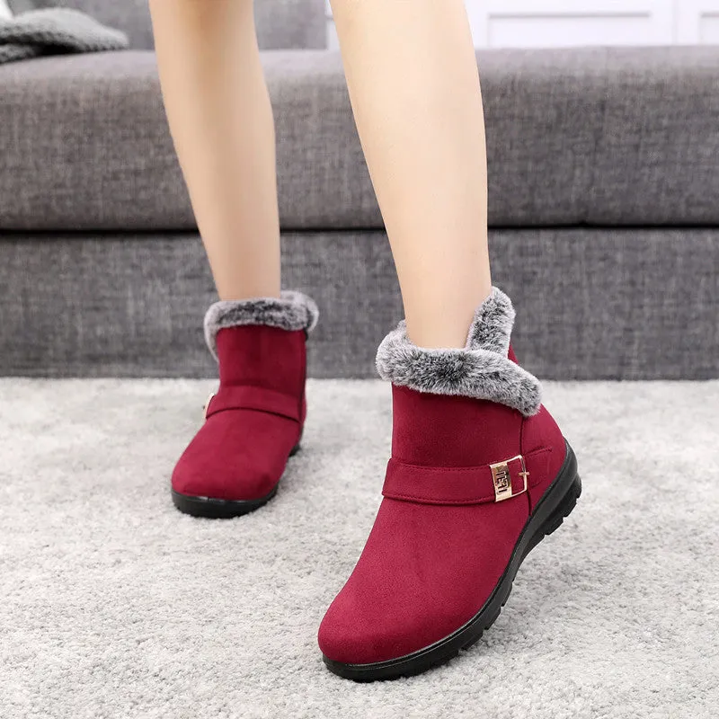 Owlkay Winter Fleece-Lined High-Top Anti-slip Cotton Shoes