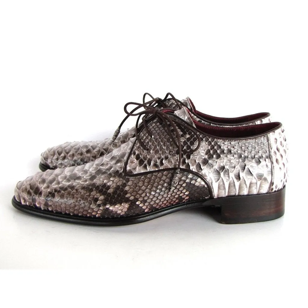 Paul Parkman Men's Natural Genuine Python Derby Shoes (ID#0787SNK)