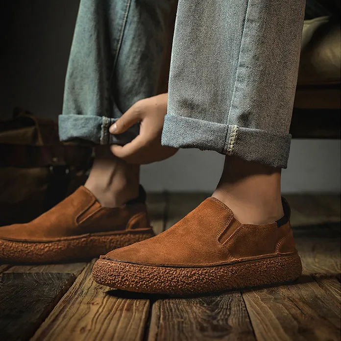 Retro Leather Anti-slip Soft-soled Suede Shoes