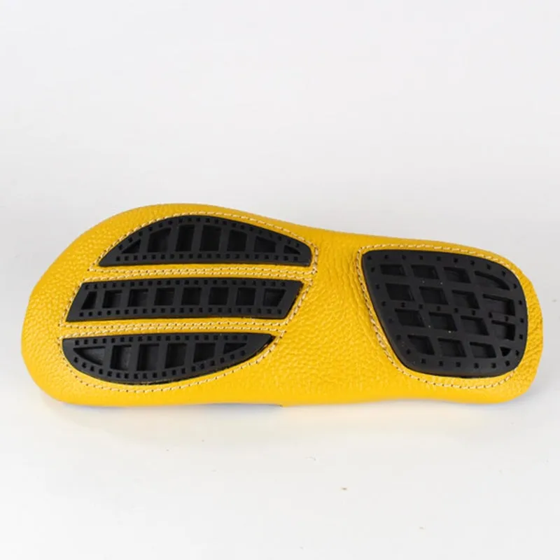 Soft Leather Summer Slippers Close Toe Handmade in Yellow/White/Red/Coffee