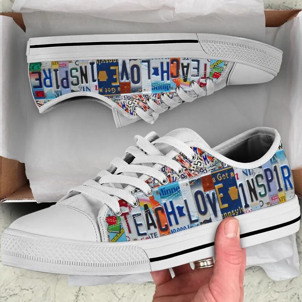 Special Ed Aide License Plates Low Top Shoes, Teacher Shoes, Low Top Sneakers