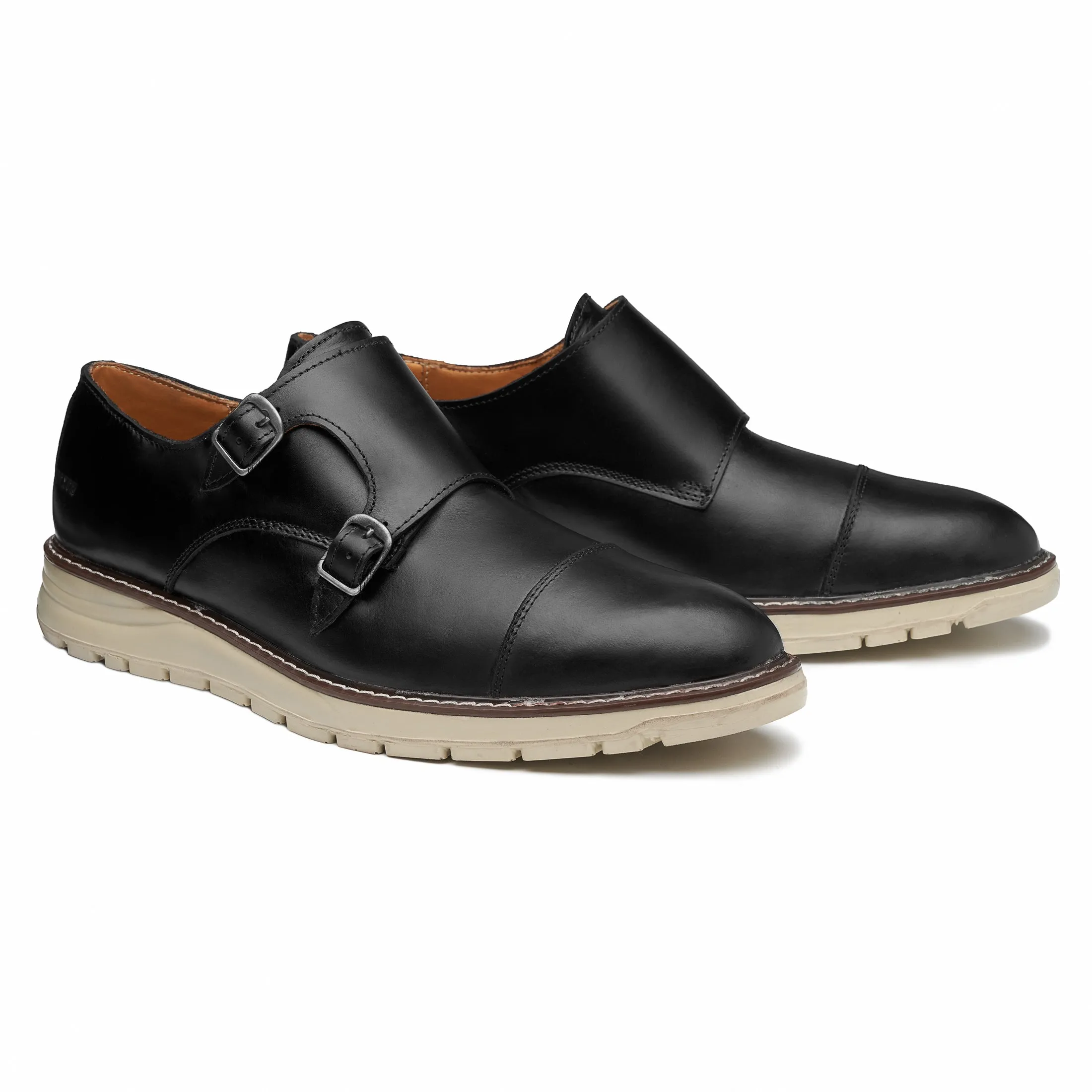 STEEL TOE MONK STRAP SHOE GRAND BLACK