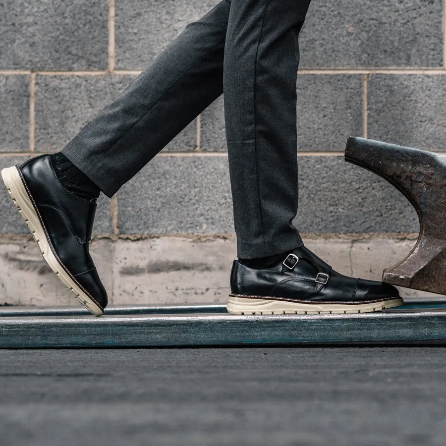 STEEL TOE MONK STRAP SHOE GRAND BLACK