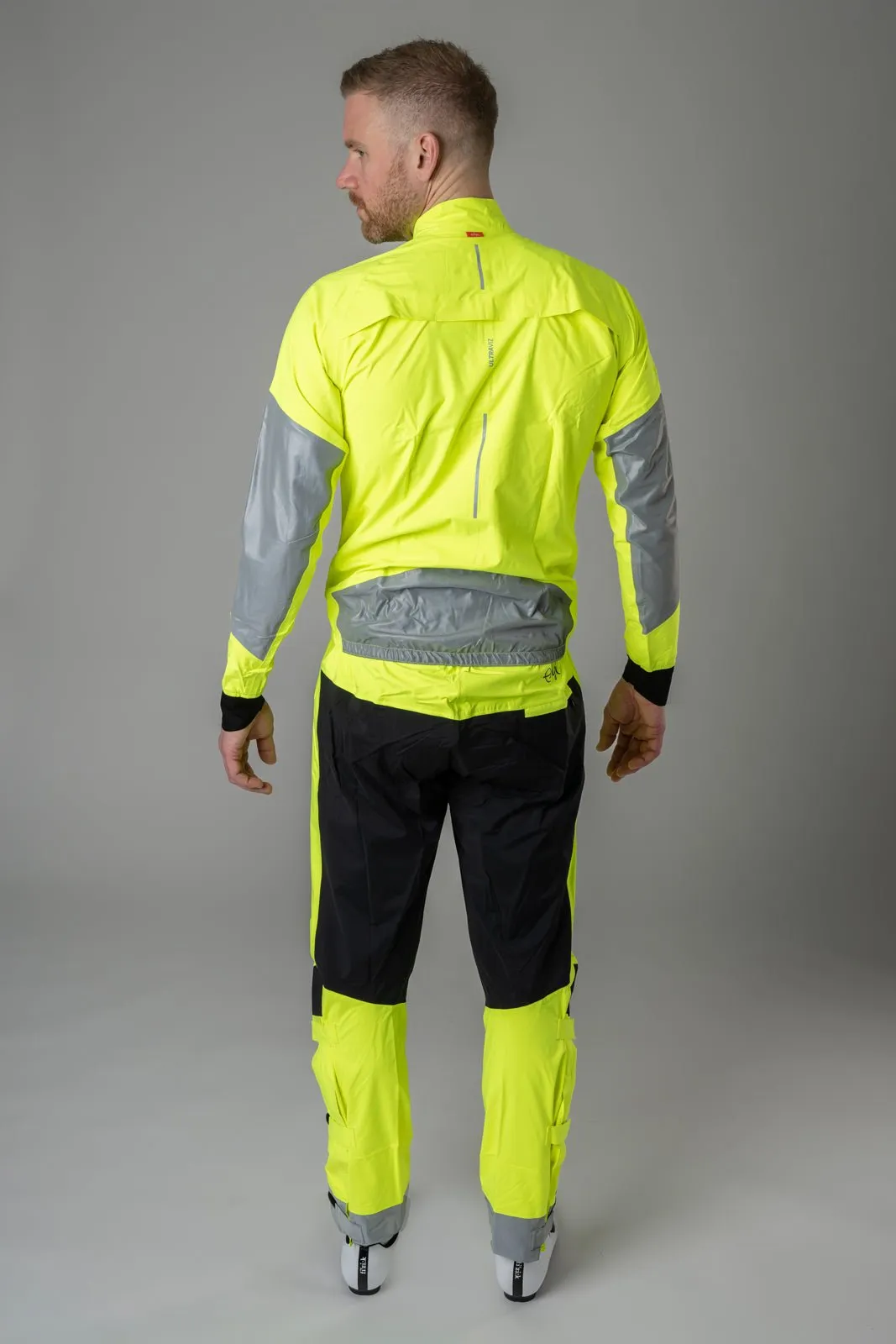 Östkusten Hi viz Unisex Waterproof Road Cycling Rain Trousers with Biomotion Visibility