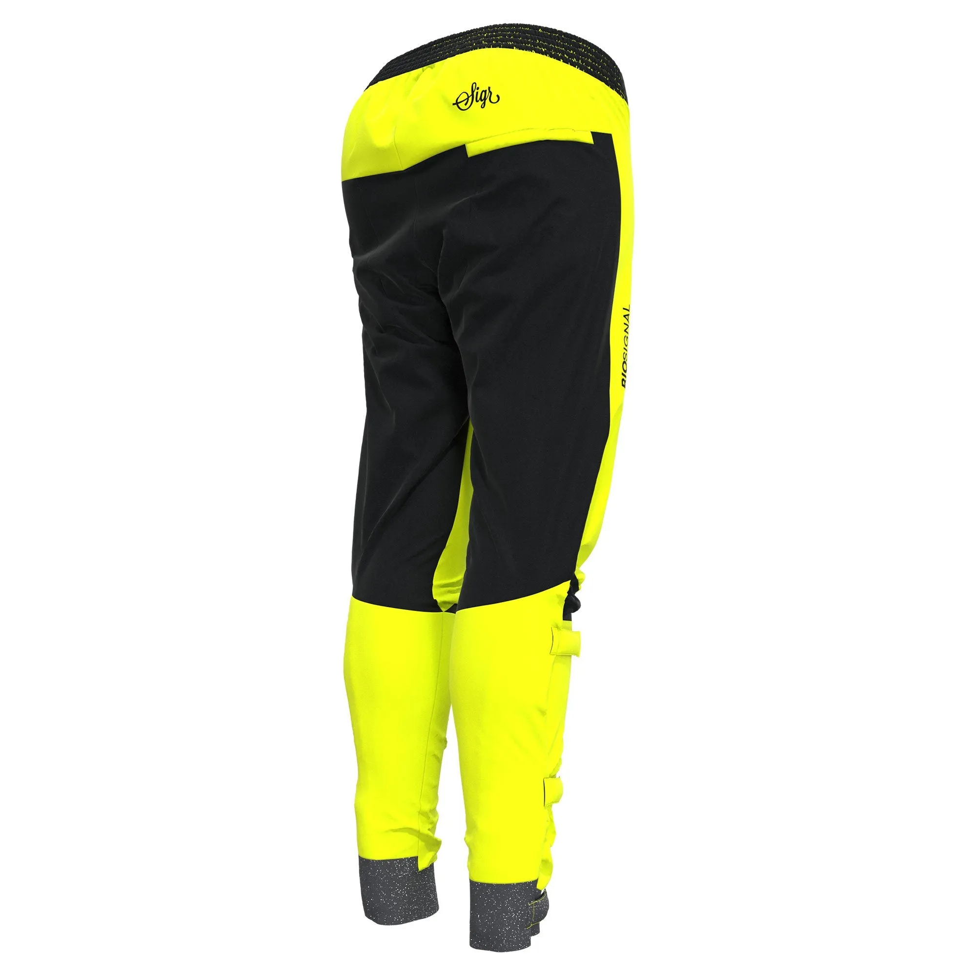 Östkusten Hi viz Unisex Waterproof Road Cycling Rain Trousers with Biomotion Visibility