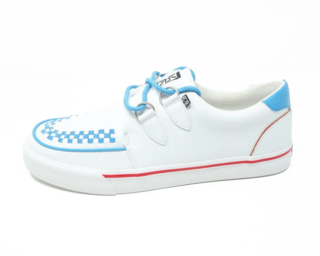 White TUKskin™ Red & Blue Trim Interlace Sneaker