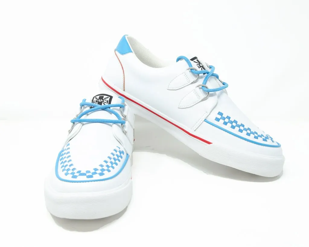 White TUKskin™ Red & Blue Trim Interlace Sneaker